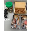 Image 2 : Box Lot of Empty Ammo Shells and Gun Accessories