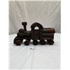 Image 2 : Vintage Carved Wooden Club with Nice Grip For Handle and Wooden Folk Art Train Locomotive