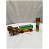 Image 1 : Original Vintage "Mar" Tin Horse Drawn Wagon And Vintage Babar Elephant Kaleidoscope in Good Working