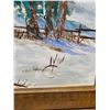 Image 1 : Signed Painting Winter Country Scene 42"x30" Pakmail or Pickup