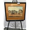 Image 1 : Very Nicely Framed 25"x22 1/2" English Print Horse and Carriage