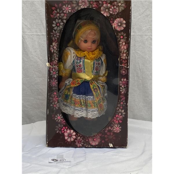 Vintage Swiss Doll in Box. Approx 14  T