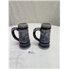 Image 1 : 2 Big Horn Sheep Ceramic Beer Steins Dated 1976 & 1977 Both Very Good Condition Approx 8" T