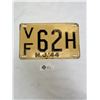 Image 1 : 1944 New Jersey License Plate Good Condition ( WWII Era)