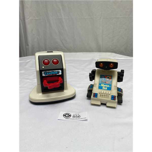 2 1980's Tomy Robots- Mysta Bot & Quest Bot Battery Powered