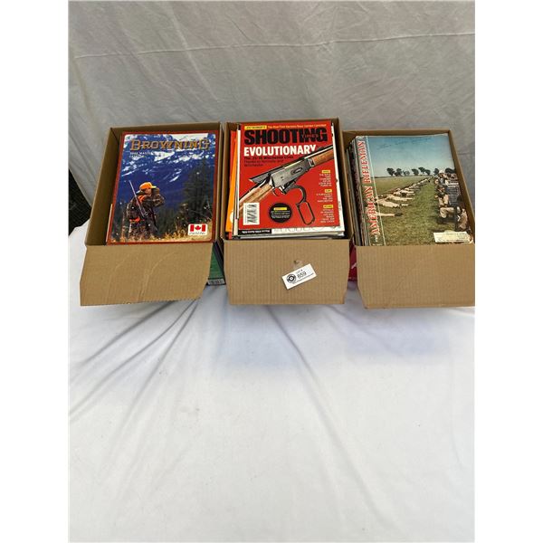 3 Boxes of Quality/Vintage Gun Information Catolgues magazines etc