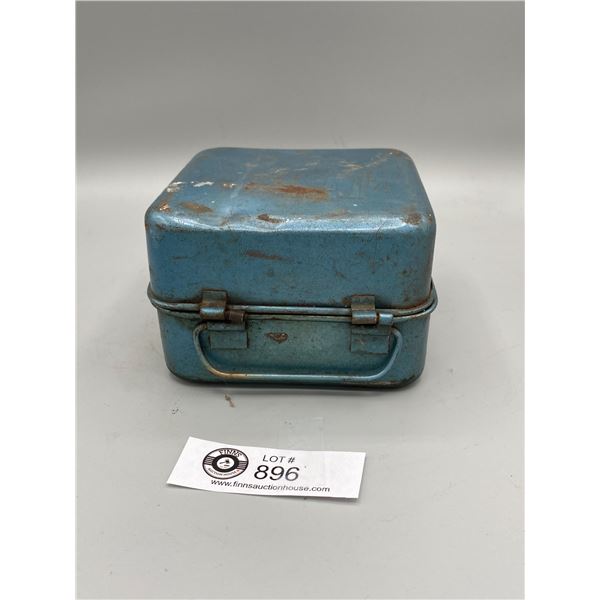 Small Traveling Gas Stove in Tin Box