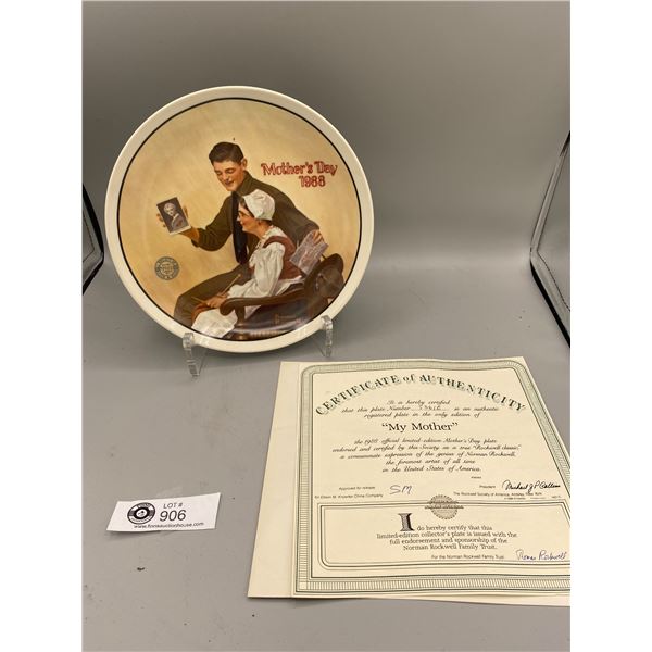 Norman Rockwell Mothers Day Plate in Box