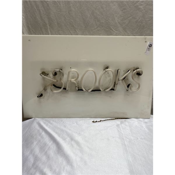 A Brooks Neon Light 30'' x 19'' x 8'' Needs Repair Great for Parts Pakmail or Local Pickup Only