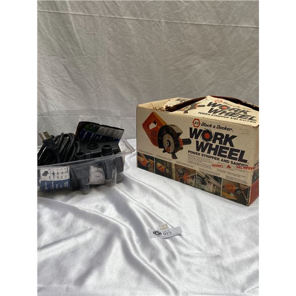 A Black and Decker Work Wheel Power Stripper and Sander and a 400 GPH Fountain/Pond Pump