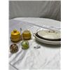 Image 1 : Mid Century Modern Dishes + 2 Paper Weights