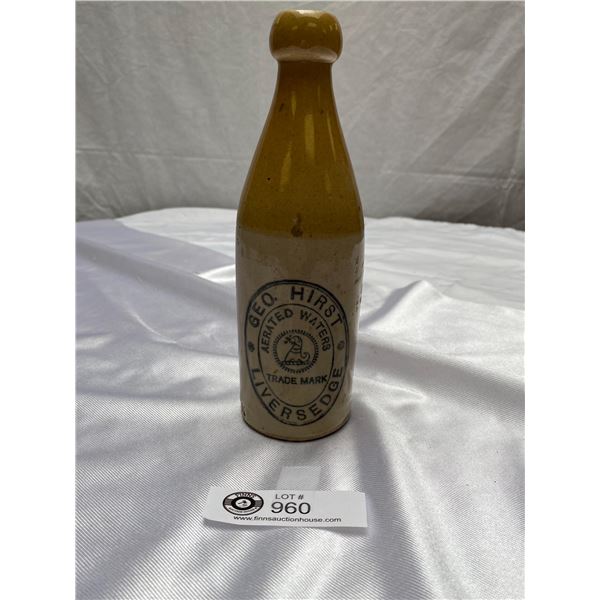 An Antique Geo Hirst Liversedge Ginger Beer Bottle