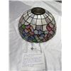 Image 1 : A Beautiful Flower Design Vintage Stain Glass Lamp Shade