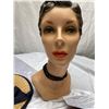 Image 2 : A 1920's Mannequin Head Bust w Hat Made from Plaster and Hand Painted overall Good Condition