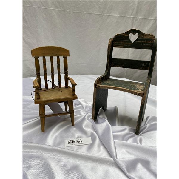 2 Very Nice Vintage Wooden Doll Chairs