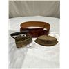 Image 1 : Vintage Leather Belt/Strap And Old Irons