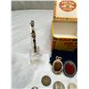 Image 2 : PomPom Cigar Box Filled w/World coins and Jewelry+B492B494B474:B490B474:B494B474:B474:B493