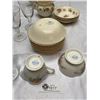 Image 3 : Vintage Lot of Johnson Bros Dishes and Etched Glasses