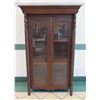 Image 1 : Carved Hardwood Cabinet w/ Glass Doors 42.5" x 21.5"D x 70"H