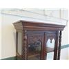 Image 2 : Carved Hardwood Cabinet w/ Glass Doors 42.5" x 21.5"D x 70"H