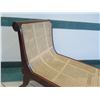 Image 2 : Cane Rattan Chaise w/ Carved Hardwood Frame, Carve Scroll Details 67.5"x 28" x 41"H