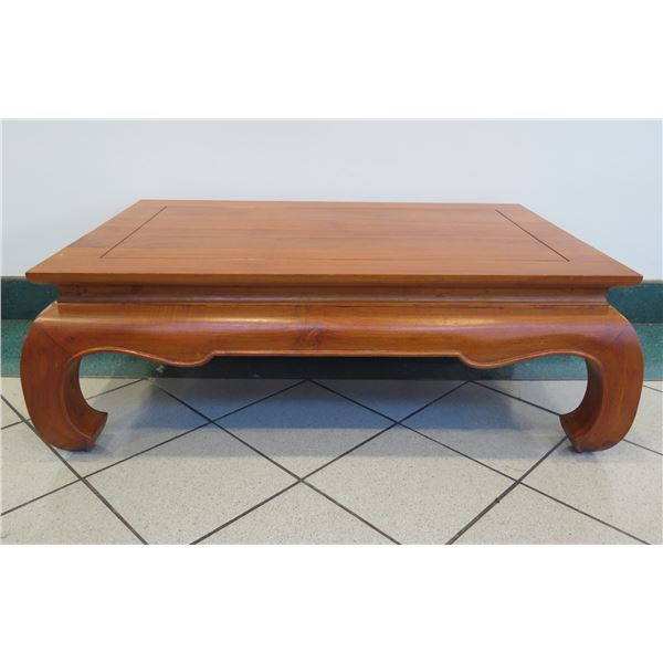 Hardwood Opium Coffee Table w/ Curved Legs, Indonesia 45" x 29.5" x 16"H