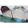 Image 1 : Pair of Beveled Octagonal Geometric Wall Mirrors, Approx. 34" x 24.5"