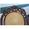 Image 16 : Pair of Cane Rattan Chairs w/ Carved Hardwood Frame, Curved Legs 22.5"x 24" x 42"H