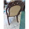 Image 17 : Pair of Cane Rattan Chairs w/ Carved Hardwood Frame, Curved Legs 22.5"x 24" x 42"H