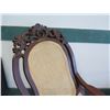 Image 3 : Pair of Cane Rattan Chairs w/ Carved Hardwood Frame, Curved Legs 22.5"x 24" x 42"H