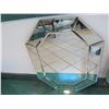 Image 3 : Pair of Beveled Octagonal Geometric Wall Mirrors, Approx. 34" x 24.5"