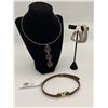 Image 1 : Three Piece Designer Lot, Sacchii Wrap Around Bracelet, Ferragamo Choker, Davidoff Echo Perfume Chok