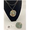 Image 1 : Greek Owl Double Sided Copper Necklace And Silver Tone Greek Pendant