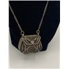 Image 2 : Crackle Glass Pendant, 925 Necklace and Silver Purse Necklace