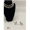 Image 1 : Vintage Aurora Borealis Crystal Necklace and Earrings