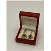 Image 1 : Vintage Guilded Sterling Silver Screwback Earrings with Clear and Green Rhinestones