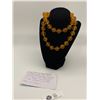 Image 1 : Vintage Bakelite Bead Necklace in a Honey Amber Colour