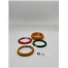 Image 2 : Lot of Four Very Nice Bakelite Bangle Bracelets