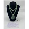 Image 1 : Vintage Tripple Strand Genuine Jade Necklace Weights 98 Grams