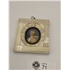 Image 2 : Antique 19th Century Hand Painted Picture of a Young Lady Ivory Frame