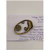 Image 1 : Vintage Brass Cat Brooch From the 80s by Jonette
