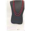 Image 1 : Antique Red Gloss Bead Necklace from 1920's