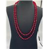 Image 2 : Antique Red Gloss Bead Necklace from 1920's