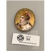 Image 2 : Gorgeous Antique Porcelain Brooch of a Young Lady w Gold Frame