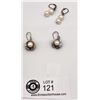 Image 1 : 2 Pairs of .925 Silver and Pearl Earrings