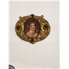 Image 2 : Antique Czechoslovakia Framed Hand Painted Porcelain Portrait Pendant