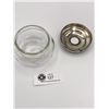 Image 2 : Antique Cut Glass Hair Receiver w Sterling Hallmark Lid