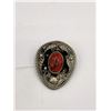 Image 2 : Very Nice Mexican Alpaca Bolo Pin ( Red Stone)