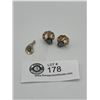 Image 1 : Pair of Black Alaska Diamond Earings and pendant Gold Filled