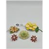 Image 2 : Vintage Painted Metal Flower Lot